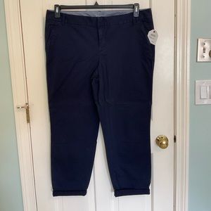 Navy Cropped Trouser